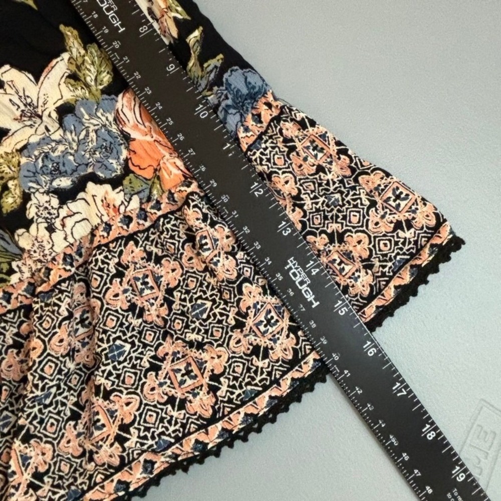 Angie Festival Floral Romper Crochet Lace Trim‎ Bell Sleeve Off Shoulder M Boho - Picture 11 of 16